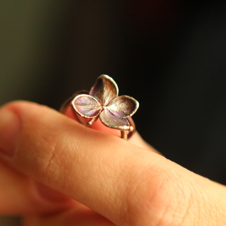 Cuff in silver, Hydrangea, фото 2